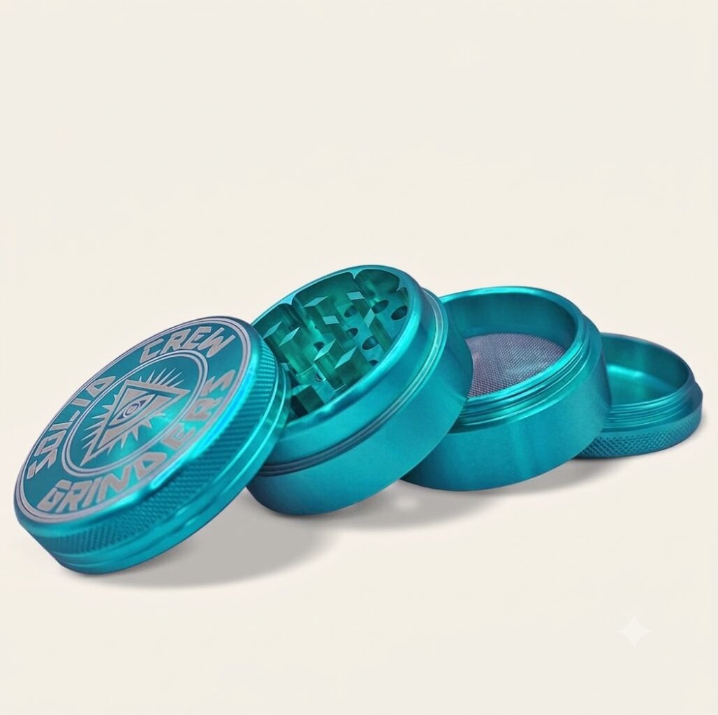 Solid Crew 4-Part Metal Cannabis / Weed Grinder Electric Blue